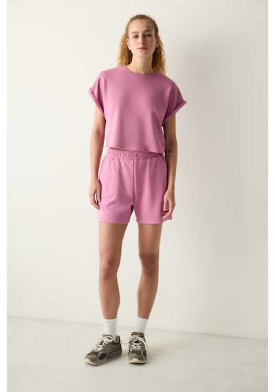 Penti Pembe Yüksek Bel Cepli Silky Touch Şort Gul Pembesı