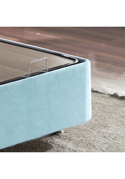 Nironyatak Cozy Baza - 100 x 200 CM Cm Tek Kişilik Sandıklı Bebek Mavisi Kumaş Ba