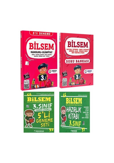 Zeki Çocuk Yayınları 3. Sınıf Bilsem Hazırlık Seti 4 Kitap