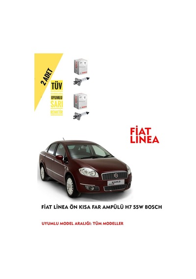 Fiat Linea Ön Kısa Far Ampülü 2 Adet Sarı Renk