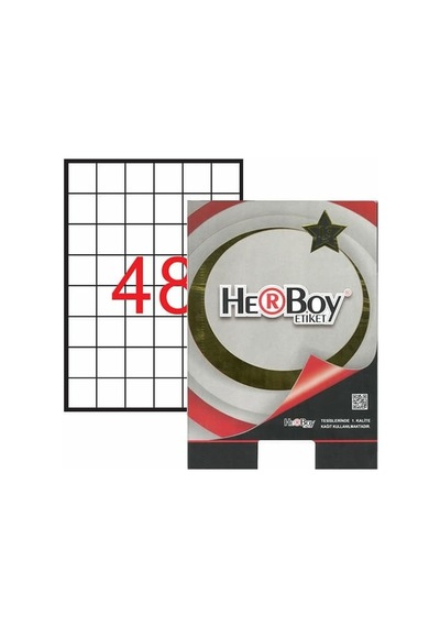 Herboy Hb-1348 35mmx35mm Beyaz Lazer Etiket 48