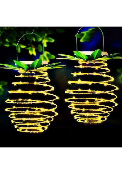 Dekoratif Ananas Görünümlü Güneş Enerjili Peri Led Işıklı Lamba
