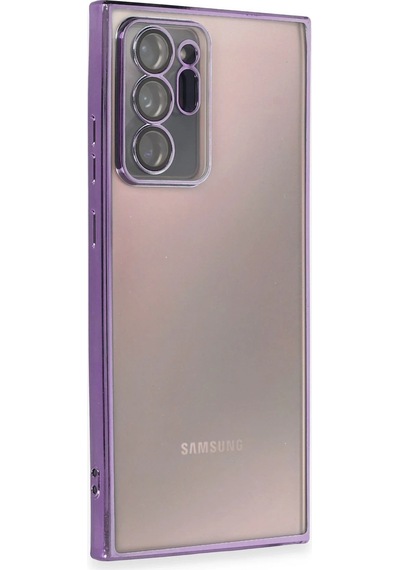 Muratech Newface Samsung Galaxy Uyumlu  Note 20 Ultra Kılıf Razer Lensli Silikon - Mor