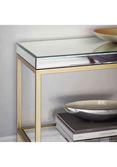 Nina Gold Metal Dresuar / Konsol Gümüş Tabla Gümüş