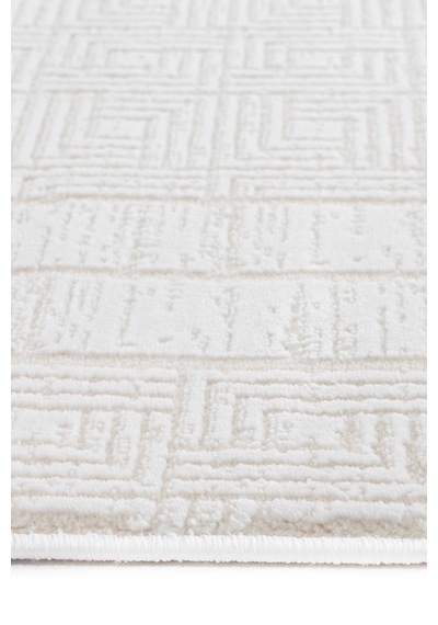 Badelya Home Krem 7107 Modern Desen Doğal Taban Saçaklı Salon Koridor Mutfak Çocuk Oturma Odası Halı Yolluk 7107-krem