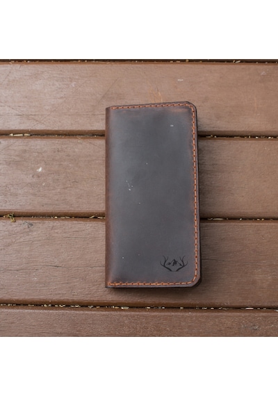 Craft And Luna El Yapımı Hakiki Deri Cüzdan Telefon Kılıfı Western Taba