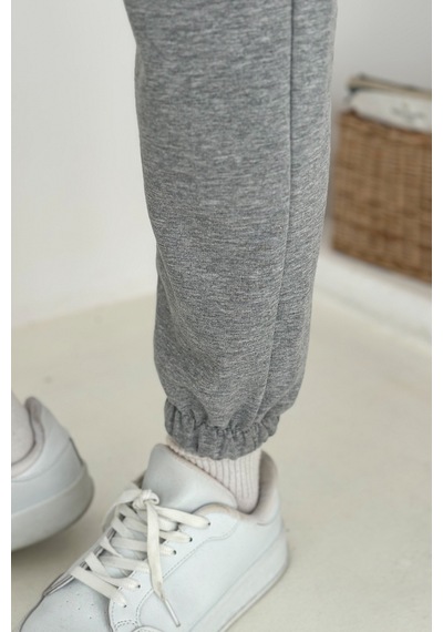 Kadın Bağcıklı Jogger Pantolon & Eşofman Altı Sportif & Enerjik Stil Gri