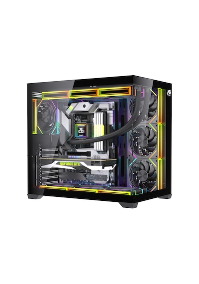 Alpha Neon 7x Argb Fan Kumanda Ve Kontrolcü Atx Boş Bilgisayar Kasası Siyah
