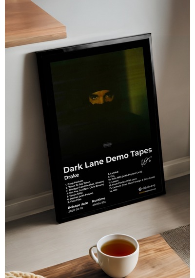 Drake Lane Demo Tapes Siyah Ahşap Çerçeveli Poster, Dekoratif Müzik Albüm Duvar Tablosu
