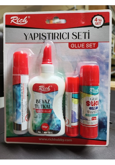 Rich Yapıştırıcı Seti Glue Set Çok Amaçlı Güçlü Yapıştırma Çözümü- 4lü Set