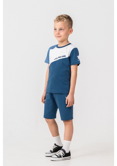 U.s. Polo Assn. 2407 %100 Pamuk Cepli Erkek Çocuk Şort Pijama Takım Koyu İndigo