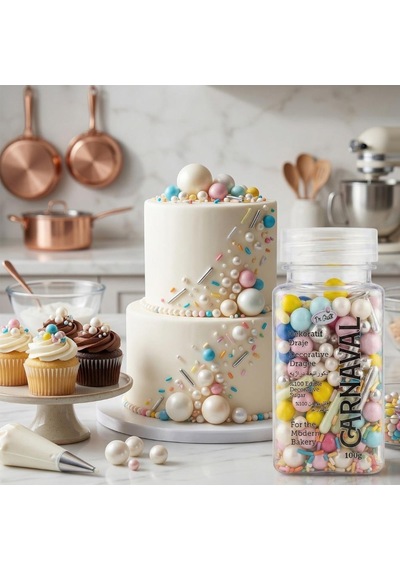 Sarı & Gümüş Karışık Süsleme Şekeri 100 Gr N:10 Pasta Ve Tatlı Dekor Şekeri