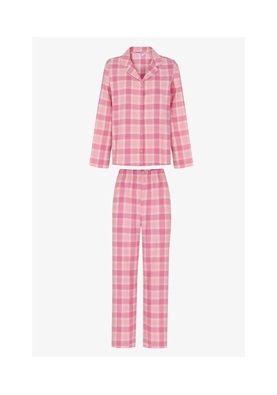 Penti Pembe Cozy Pink Checked Ekoseli Uzun Kollu Gömlek Pantolon Pijama Takımı Pk32