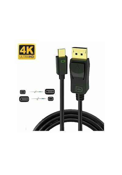 Wozlo Mini Display Port to Display Port Kablo 4K 60Hz Thunderbolt 2 Kablosu 3 M