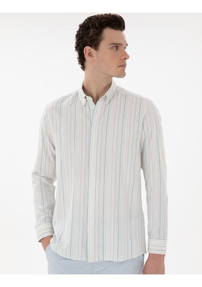 Pierre Cardin Erkek Koyu Mint Gömlek Desenli 50305058-vr152 Koyu Mint Mint Yeşili