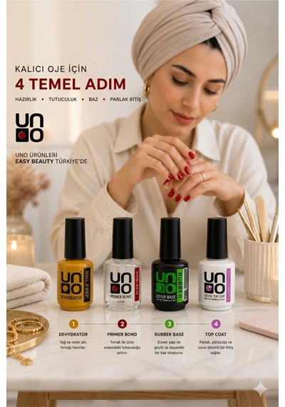 Uno Rubber Base Primer Dehidratör 4'lü Set Protez Tırnak Hazırlık Seti Uno Nail Prep 4-set Uno Rubber Base Primer Dehidratör 4'lü Set Protez Tırnak Hazırlık Seti Uno Nail Prep 4-set