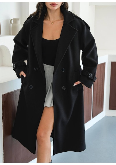 Zeynep Öykü Style Kadın Oversize Kaşe Kaban