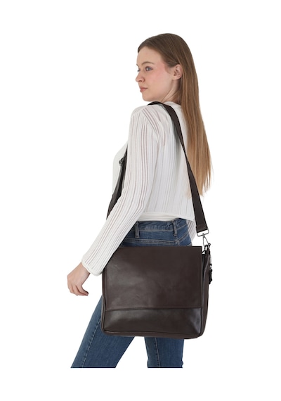 Erzeno Hakiki Deri Unisex Kahverengi Laptop Çantası Notebook Çantası Macbook Çantası Ve Evrak Çantası Kahverengi - 771182288 Kahverengi