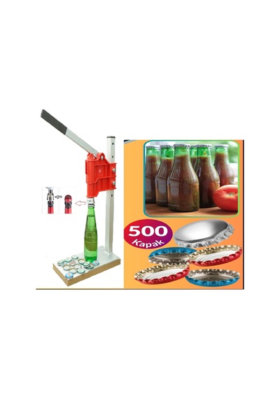 Konserve Yapımı Gazoz Soda Kapağı Kapatma Makinesi +500 Kapak