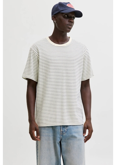 Jack & Jones Erkek T Shirt 12288015 Krem-Lacivert