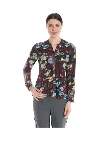 Bulalgiy Kadın Bordo Çiçek Baskılı Gömlek - Bga843637