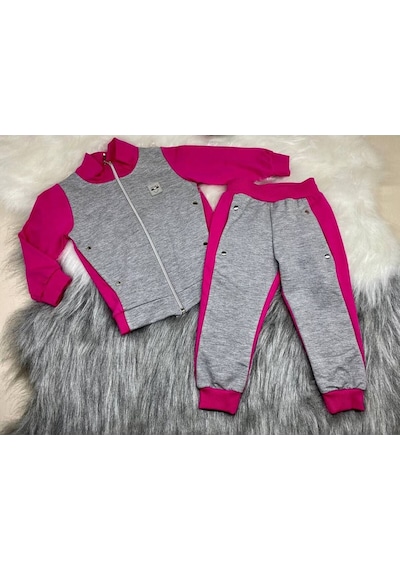 Mj Kids Kız Erkek İkili Eşofman Takımı Fuşya