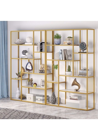 Zizuva Zizuva Modern Gold 7 Raflı Ev Ofis Büro Düzenliyici Aksesuar Ve K