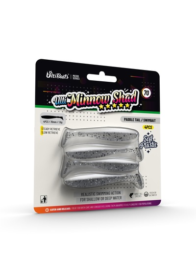 Ulti Baits Minnow Shad Silikon Balık 70mm 1,6gr 4 Adet, Ub-c08