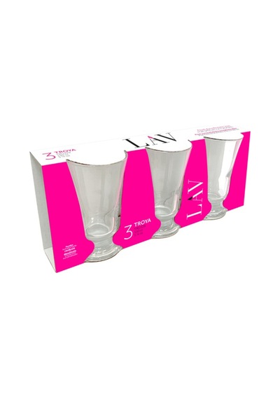 Lav Troya Cam Kahve Yanı Su Bardağı 3'lü 150 ml