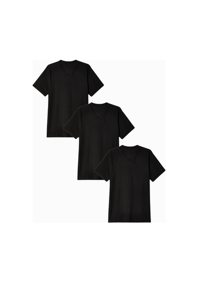 Kadın V Yaka Tshirt Spr24tsk40-3 Black