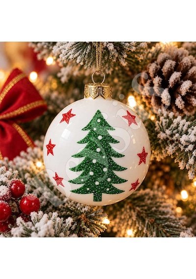 Beysüs Yılbaşı Çam Ağacı Süsü Parlak Noel Ağaç Holiday Cici Top 8cm 3lü