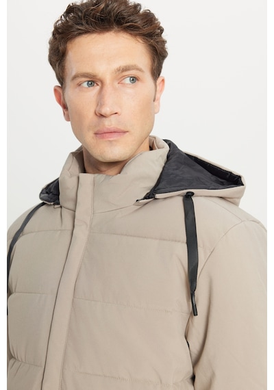 AC&Co / Altınyıldız Classics Erkek Vızon Standart Fit Normal Kesim Dik Yaka Kapüşonlu Yan Cepli Casual Mont VIZON