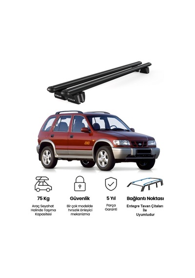 Pençe Kia Sportage 1993-2003 Uyumlu Siyah Ara Atkı Port Bagaj Tavan Barı