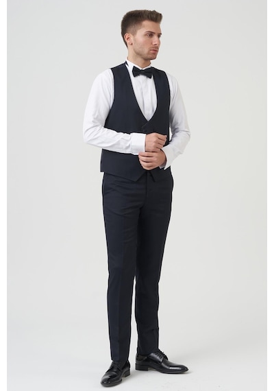 White Stone Houston D2404 Slim Fit 6 Drop Damatlık Takım Elbise Lacivert - Laci Lacivert