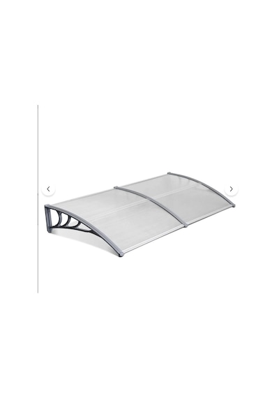 Kapı Üstü Pratik Sundurma 200 X 80 Cm Gri Ayak Şeffaf Levha Gri