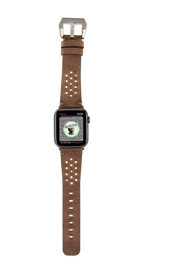 Apple Watch Uyumlu Deri Kordon Vigo 42-44-45mm G2 Kahve