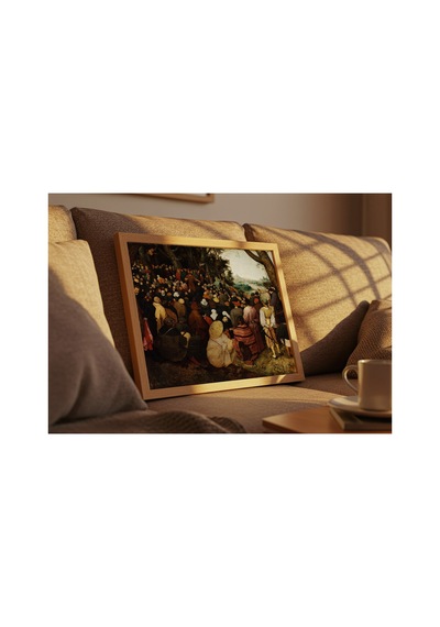 Rönesans Bruegel Vaftizci Yahya'nın Vaazı Çerçevesiz Poster 21x30 Cm A4 Tablo Rönesans Klasik Sanat