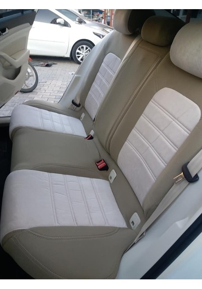 Volkswagen Passat B8 Marka Araçlarınız İçin Ortalar Krem Tay Tüyü-kenarlar Maldive Deri Koltuk Kılıfı