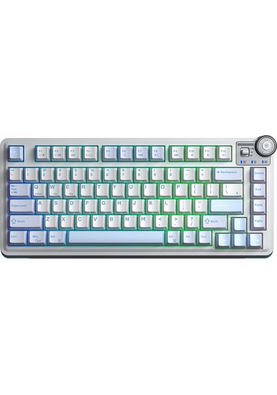 Aula Au75 3 Modlu Mekanik Gaming Kablosuz Klavye Rgb Tkl Hot Swap Star Vector Switch Makrolu Oyuncu Klavyesi Buz Mavisi