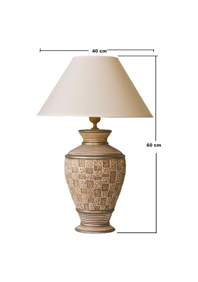 Orhun Abajur, Yükseklik H60 X Çap Ø40 Cm Eskitme Beyaz