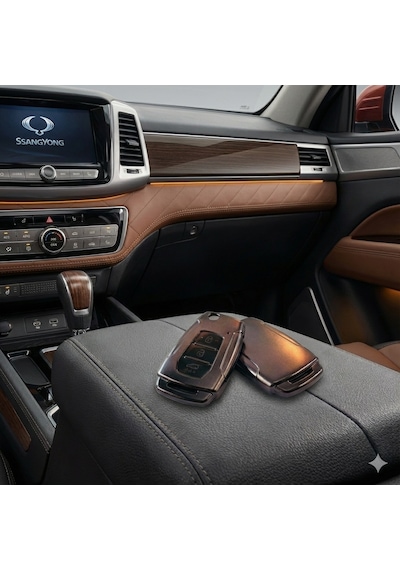 Torres Musso Korando Uyumlu Smart 3 Buton Silikon Oto Anahtar Kumanda Kabı Kılıf Gri