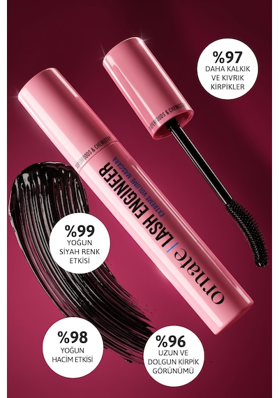 Ornate Lash Engineer Extreme Volume Maskara, Ekstra Siyah, Ekstra Hacim Ve Belirgin Kıvırma Etkili Maskara 7 Ml