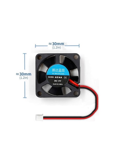 Alkatronik Dc 5V Fan 30X30Mm 3X3Cm 0,2A 1800 Rpm Raspberry Pi 3 Pi 2 Ras 3 B