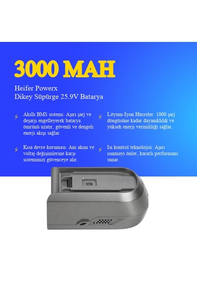 Heifer Powerx Dikey Süpürge 3000 Mah Batarya