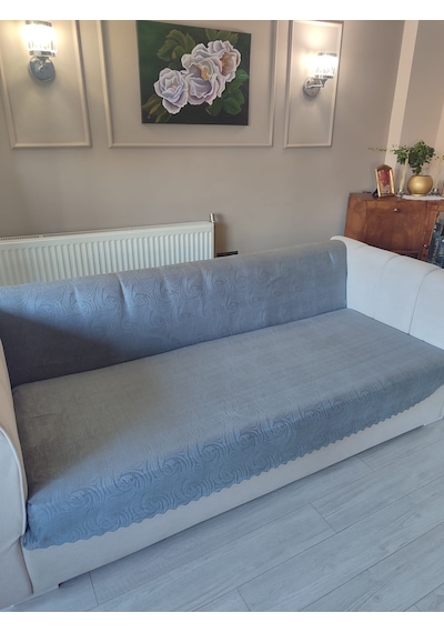 Koltuk Örtüsü Kaymaz 170x210 Gofreli Koyu Gri