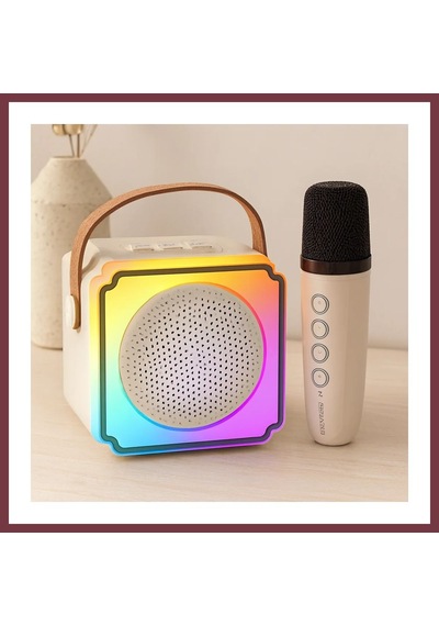 Storeşahin Karaoke Mikrofonlu Taşınabilir Bluetooth Hoparlör Işıklı, Usb Şarjlı Shn0720