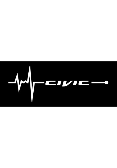 Oto Sticker Civic Nabız Kalp Atışı Sticker 2 Adet V1