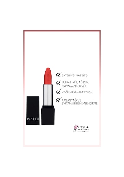 Note Cosmetique Mattever Lipstick Yarı Mat Saten Bitişli Ruj 16 Me Grenadine - Nar Çiçeği