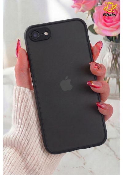 Fibaks iPhone 7/8/se Uyumlu Kılıf Kamera Korumalı Mat Renkli Buzlu Transparan