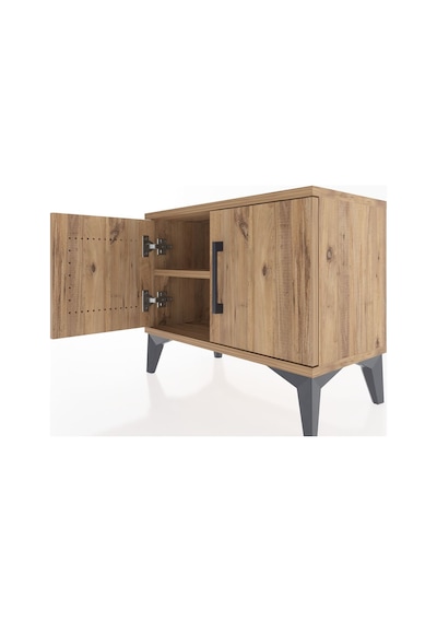 Arges Komodin Tek Raflı 2 Kapaklı 60x30x48 Çam-çam Çam